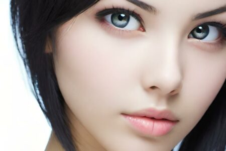 AI girl with black hair wallpaper