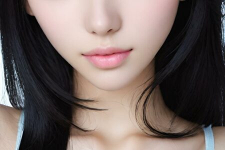 AI girl with black hair wallpaper