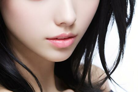 AI girl with black hair wallpaper