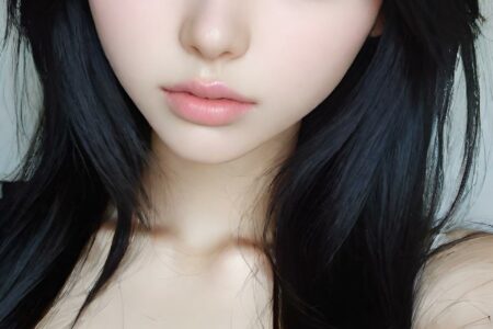 AI girl with black hair wallpaper