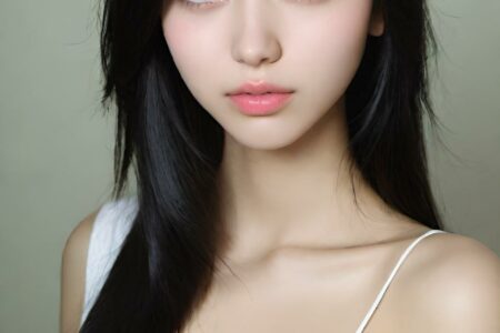 AI girl with black hair wallpaper
