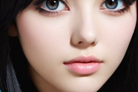 AI girl with black hair wallpaper