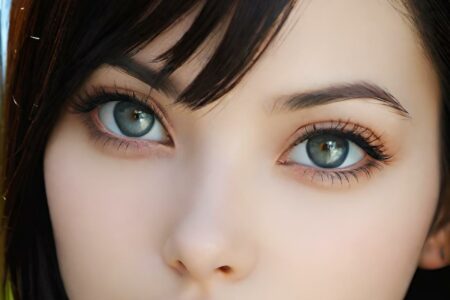 AI girl with black hair wallpaper