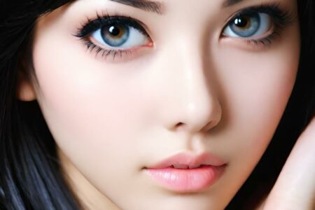 AI girl with black hair wallpaper