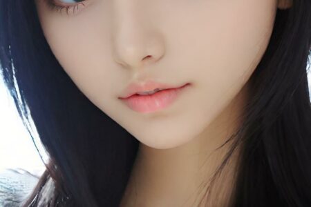 AI girl with black hair wallpaper