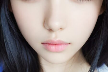 AI girl with black hair wallpaper
