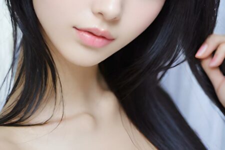 AI girl with black hair wallpaper