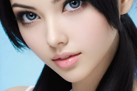 AI girl with black hair wallpaper