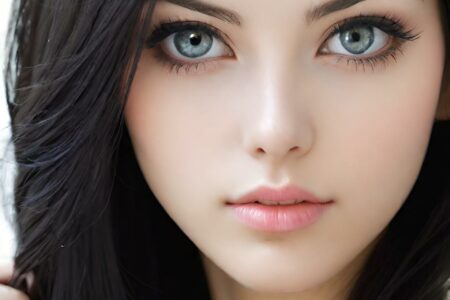 AI girl with black hair wallpaper