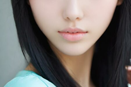AI girl with black hair wallpaper