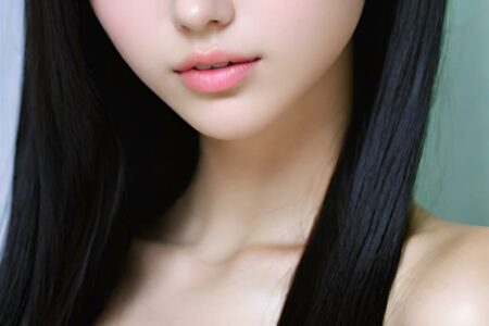 AI girl with black hair wallpaper