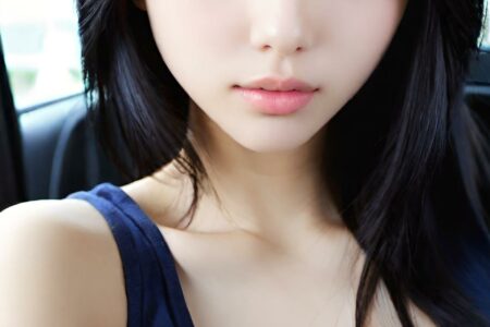 AI girl with black hair wallpaper