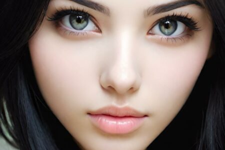 AI girl with black hair wallpaper