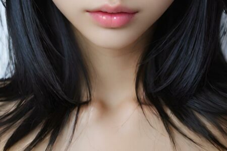 AI girl with black hair wallpaper