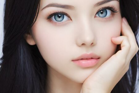 AI girl with black hair wallpaper