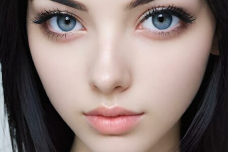 AI girl with black hair wallpaper