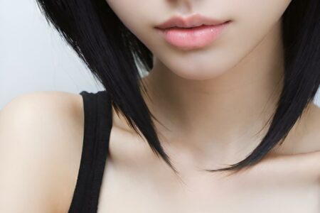 AI girl with black hair wallpaper