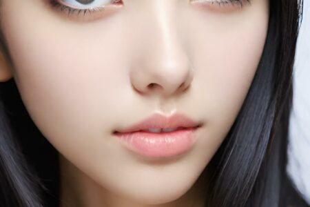 AI girl with black hair wallpaper
