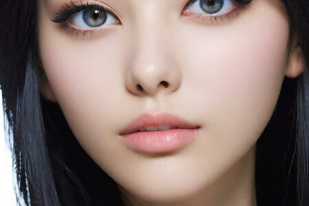AI girl with black hair wallpaper