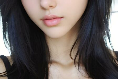 AI girl with black hair wallpaper