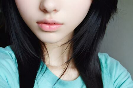 AI girl with black hair wallpaper