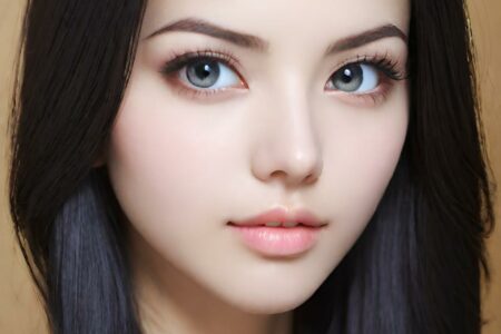 AI girl with black hair wallpaper