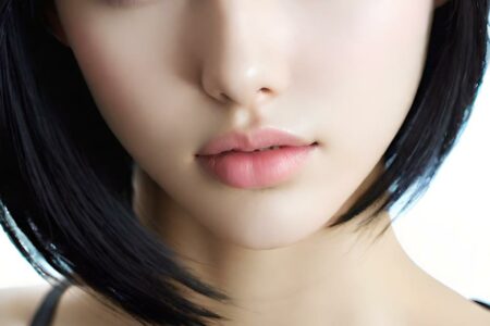 AI girl with black hair wallpaper