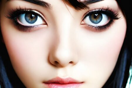 AI girl with black hair wallpaper