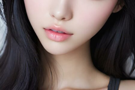 AI girl with black hair wallpaper