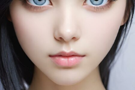 AI girl with black hair wallpaper