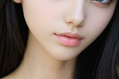 AI girl with black hair wallpaper