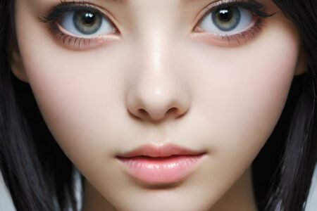 AI girl with black hair wallpaper