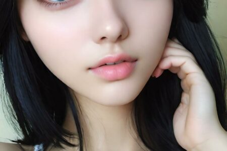 AI girl with black hair wallpaper