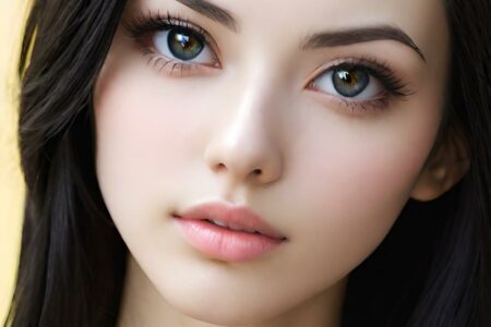 AI girl with black hair wallpaper
