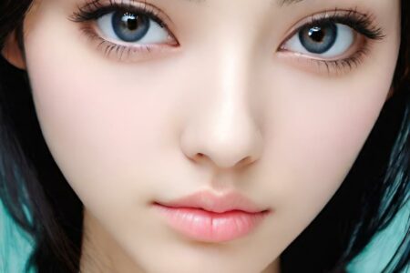 AI girl with black hair wallpaper