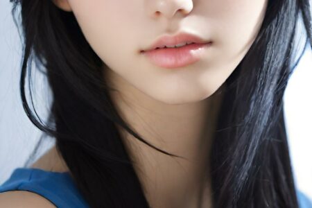 AI girl with black hair wallpaper