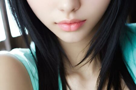 AI girl with black hair wallpaper