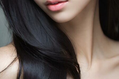 AI girl with black hair wallpaper