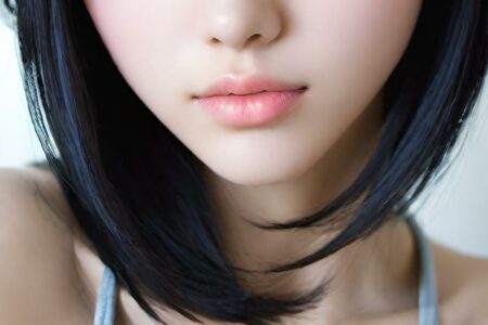 AI girl with black hair wallpaper