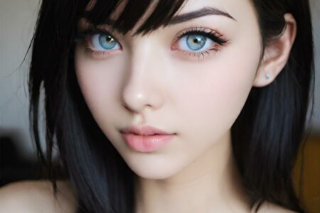AI girl with black hair wallpaper