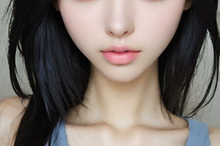 AI girl with black hair wallpaper