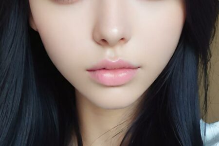 AI girl with black hair wallpaper