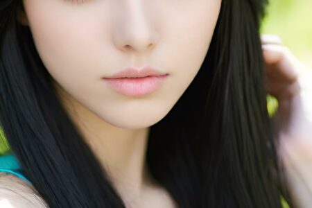 AI girl with black hair wallpaper