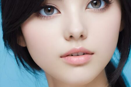 AI girl with black hair wallpaper