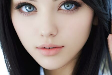 AI girl with black hair wallpaper