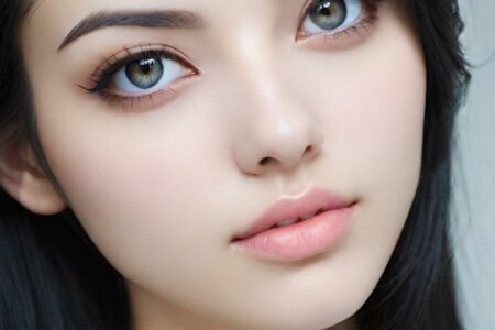 AI girl with black hair wallpaper