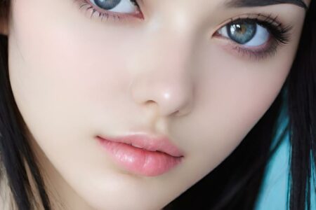 AI girl with black hair wallpaper