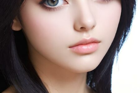 AI girl with black hair wallpaper