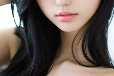 AI girl with black hair wallpaper