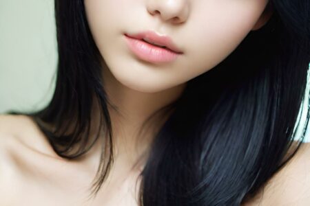 AI girl with black hair wallpaper